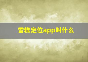 雪糕定位app叫什么