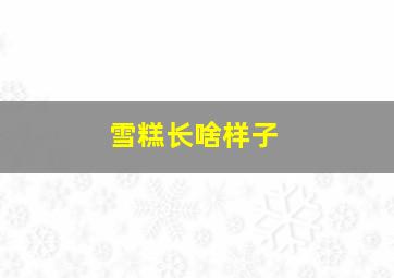 雪糕长啥样子