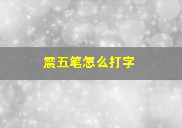 震五笔怎么打字