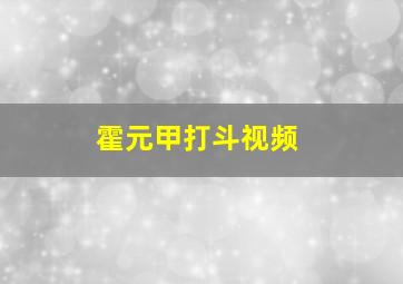 霍元甲打斗视频