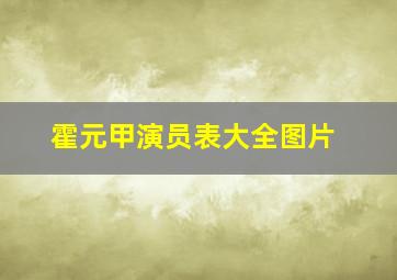 霍元甲演员表大全图片