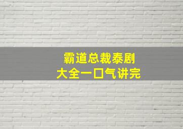 霸道总裁泰剧大全一囗气讲完