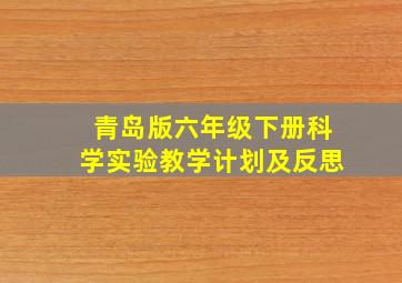 青岛版六年级下册科学实验教学计划及反思