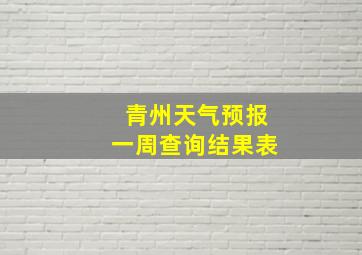 青州天气预报一周查询结果表