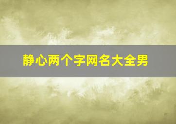 静心两个字网名大全男