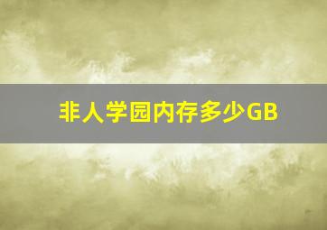 非人学园内存多少GB