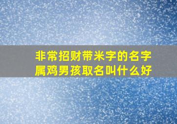 非常招财带米字的名字属鸡男孩取名叫什么好