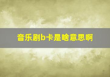 音乐剧b卡是啥意思啊