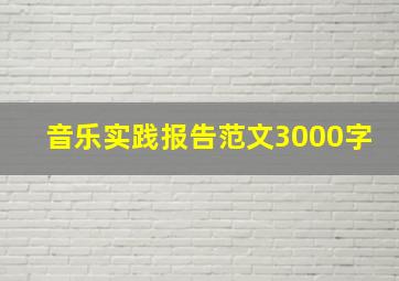 音乐实践报告范文3000字