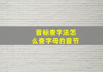 音标查字法怎么查字母的音节