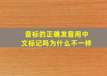 音标的正确发音用中文标记吗为什么不一样