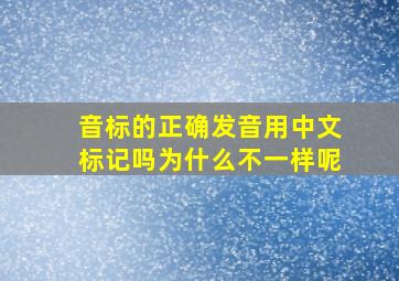 音标的正确发音用中文标记吗为什么不一样呢