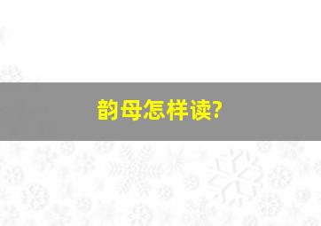 韵母怎样读?