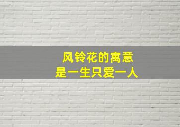 风铃花的寓意是一生只爱一人