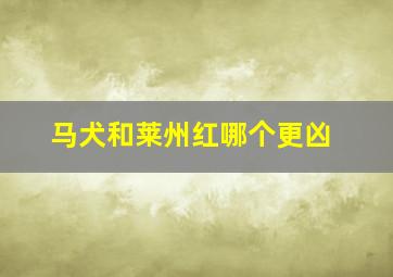 马犬和莱州红哪个更凶