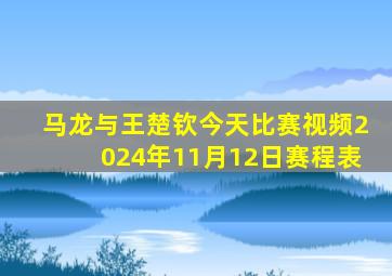 马龙与王楚钦今天比赛视频2024年11月12日赛程表