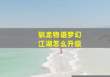 驯龙物语梦幻江湖怎么升级