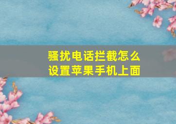 骚扰电话拦截怎么设置苹果手机上面