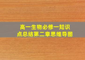 高一生物必修一知识点总结第二章思维导图