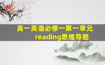 高一英语必修一第一单元reading思维导图