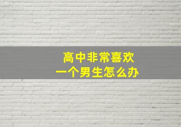 高中非常喜欢一个男生怎么办