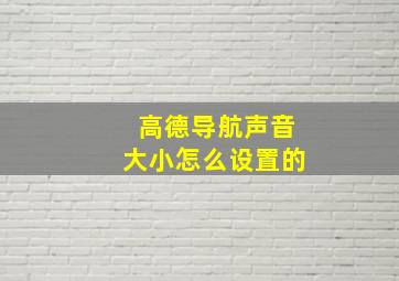 高德导航声音大小怎么设置的