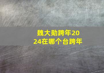 魏大勋跨年2024在哪个台跨年