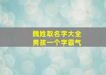 魏姓取名字大全男孩一个字霸气