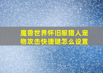 魔兽世界怀旧服猎人宠物攻击快捷键怎么设置