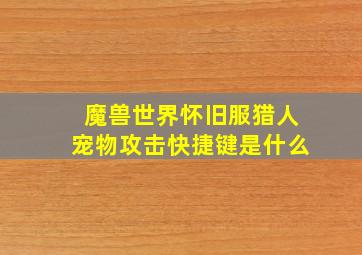 魔兽世界怀旧服猎人宠物攻击快捷键是什么