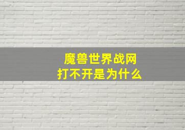 魔兽世界战网打不开是为什么