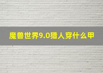 魔兽世界9.0猎人穿什么甲