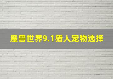 魔兽世界9.1猎人宠物选择