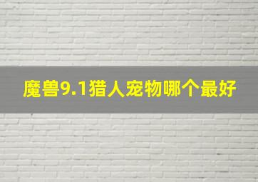 魔兽9.1猎人宠物哪个最好