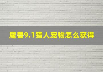 魔兽9.1猎人宠物怎么获得