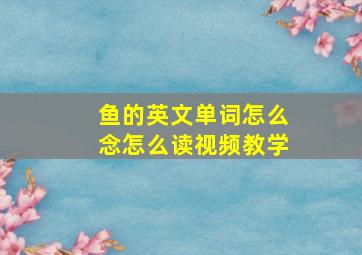 鱼的英文单词怎么念怎么读视频教学