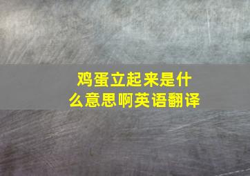 鸡蛋立起来是什么意思啊英语翻译