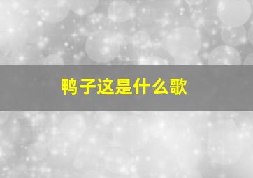 鸭子这是什么歌