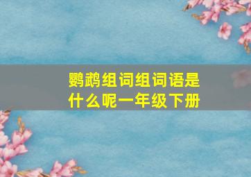 鹦鹉组词组词语是什么呢一年级下册