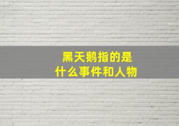 黑天鹅指的是什么事件和人物