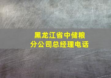 黑龙江省中储粮分公司总经理电话