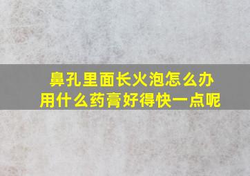 鼻孔里面长火泡怎么办用什么药膏好得快一点呢