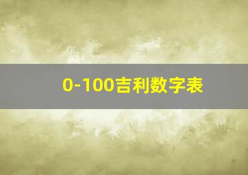 0-100吉利数字表