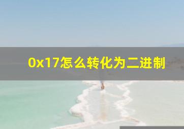 0x17怎么转化为二进制