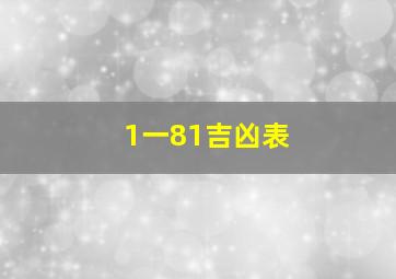 1一81吉凶表