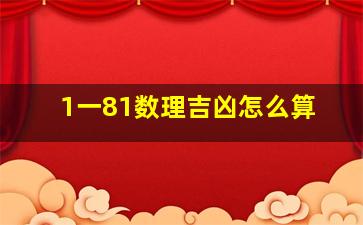 1一81数理吉凶怎么算