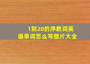 1到20的序数词英语单词怎么写图片大全