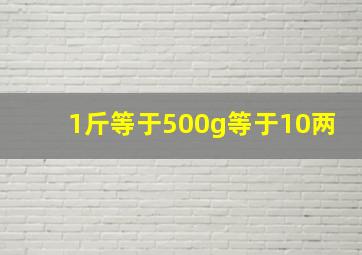 1斤等于500g等于10两