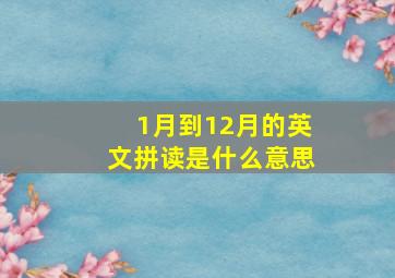 1月到12月的英文拼读是什么意思