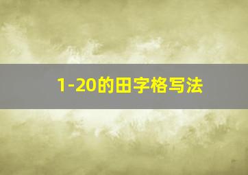 1-20的田字格写法